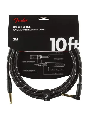 FenderDeluxe Series 10' Instrument Cable Black Tweed lomený Vrácení Zdarma