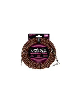 Aktuální Ernie Ball 25FT STRGHT/ANGLE BRAIDED BLK/ORANGE CAB