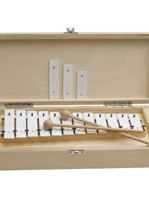 Cenová Bomba GOLDON - metalofon s bílými kameny - 12 kamenů v dřevěném boxu (11045)