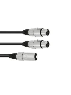 Zlevněný Kabel AC-18 XLR samec - 2x XLR samice, 1,5 m