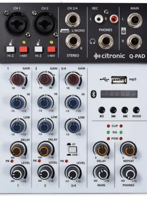 Objednat Nyní Citronic Q-PAD, Mini mixážní pult s USB/BT