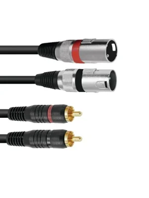 Expresní Doručení Omnitronic propojovací kabel 2x XLR (M) / 2x RCA , 1,5 m
