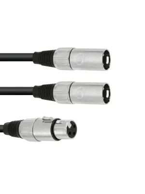 Nízká Cena Kabel adaptér XLR samice / 2x XLR samec, délka 1 m,černý