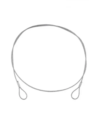 Vysoce Kvalitní Ocelové jistící lanko 3 mm x 900 mm (FC), stříbené bez karabiny