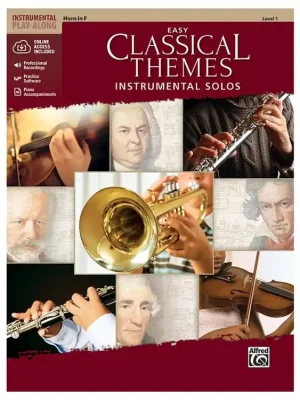 Nová Kolekce Easy CLASSICAL THEMES Instrumental Solos + Audio Online / lesní roh a klavír (PDF)