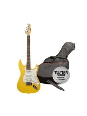 Elektrická kytara paket Ashton AG232 YL Pack Nová Kolekce