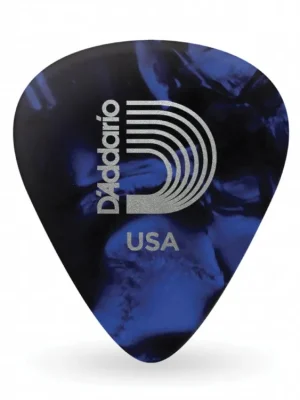 Super Cena D'Addario Blue Pearl Celluloid Guitar Picks, 100 pack, Light