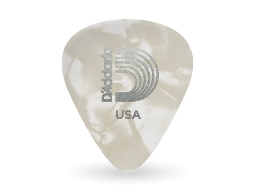 D'Addario White Pearl Celluloid Guitar Picks, 25 pack, Heavy Pouze Dnes