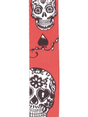 Akční Cena D'Addario Polyester Guitar Straps, Sugar Skulls, Red