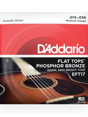 D'Addario EFT17 Flat Tops Phosphor Bronze Acoustic Guitar Strings, 13-56 Bezpečná Platba