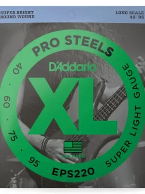 D'Addario EPS220 ProSteels Bass Guitar Strings, Super Light, 40-95, Long Scale Přímo Od Výrobce