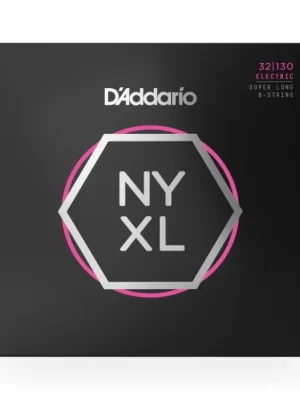 D'Addario NYXL32130SL Nickel Wound Bass Guitar Strings, Regular Light 6-String, 32-130, Super Long Scale Originální