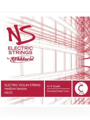 D'Addario NS Electric Violin Single Low C String, 4/4 Scale, Medium Tension Finální Výprodej