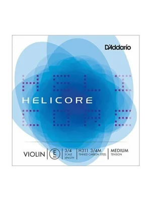 Značkový D'Addario Helicore Violin Single E String, 3/4 Scale, Medium Tension