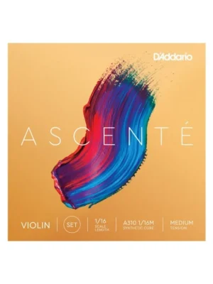 D'Addario Ascenté Violin String Set, 1/16 Scale, Medium Tension Ověřený