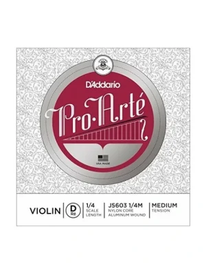 Objednat Nyní D'Addario Pro-Arte Violin Single D String, 1/4 Scale, Medium Tension