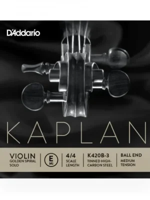 Nejprodávanější D'Addario Kaplan Golden Spiral Solo Violin Single E String, 4/4 Scale, Medium Tension