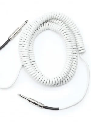 D'Addario Coiled Instrument Cable, 30' - White Expresní Doručení
