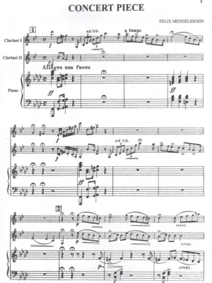 Autentický Mendelssohn: Concert Piece for Two Clarinets & Piano / koncert pro dva klarinety a klavír