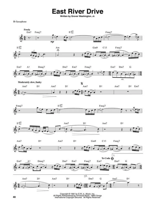 Cenová Bomba Saxophone Play Along 7 - Grover Washington, Jr. + Audio Online