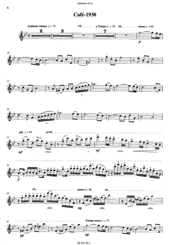 ASTOR PIAZZOLA - Histoire Du Tango / klarinet a klavír Jen Po Omezenou Doba