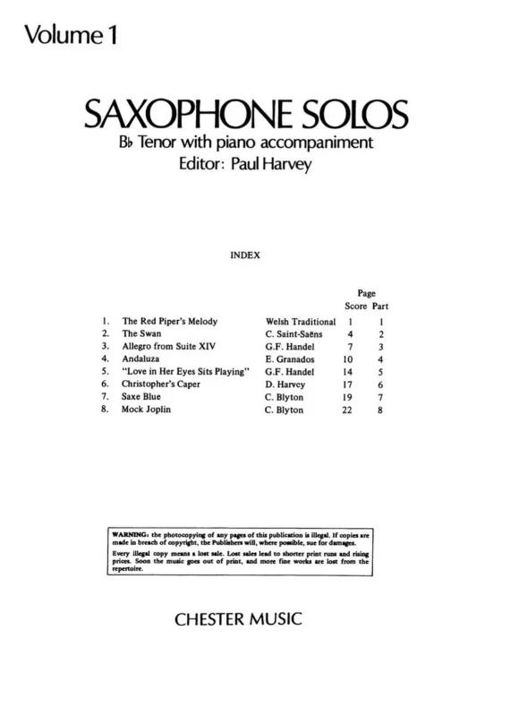 Saxophone Solos 1 / tenorový saxofon a klavír Finální Výprodej