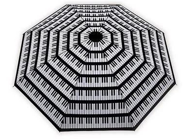 Zlevněný VW Skládací mini deštník - s motivem klaviatury, černobílý