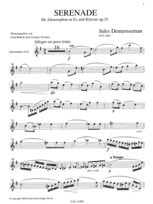 Značkový Demersseman: SERENADE op. 33 / altový saxofon a klavír