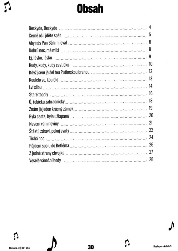 Značkový Dueta pro ukulele 3 / melodie a tabulatura