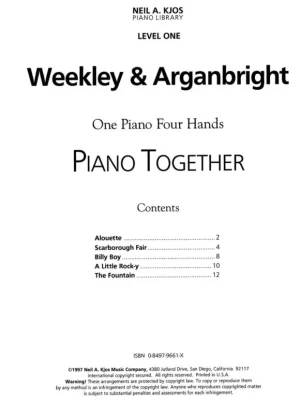 Značkový Weekly & Arganbright: Piano Together / 1 klavír 4 ruce