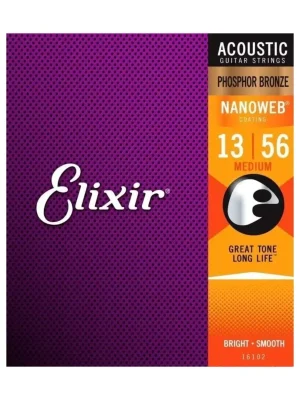 ELIXIR 16102 NANOWEB Acoustic Phosphor Bronze .013 - .056 Vysoce Kvalitní