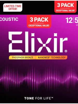 ELIXIR 16569 Nanoweb Phosphor Bronze Light (12-53) 3-pack Aktuální