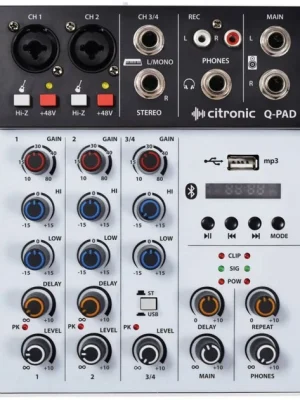 Top Prodej Citronic Q-PAD, Mini mixážní pult s USB/BT