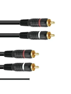 Kabel 2x 2 Cinch zástrčky, červená/černá, se zemí, 1,5m Objednat Nyní