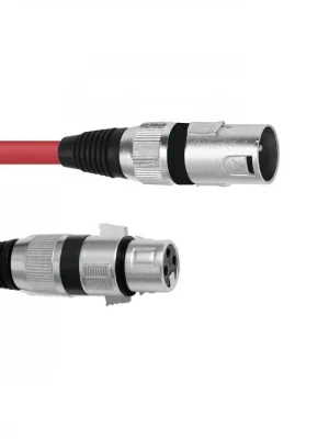 Kabel mikrofonní XLR-XLR 3pin, délka 1m, červený Cenový Hit