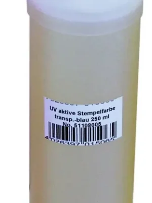 Eurolite UV aktivní razítkovací barva, transparentní modrá, 250ml Poslední Šance