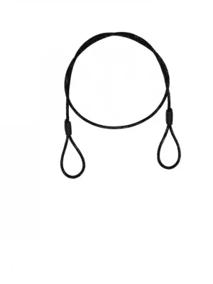 Levný Ocelové jistící lanko 4 mm x 900 mm (SC), černé bez karabiny
