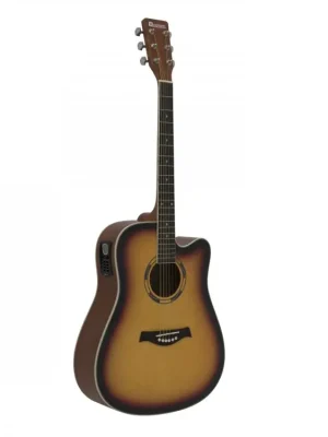 Dimavery DR-520, elektroakustická kytara typu Dreadnought, sunburst Autentický