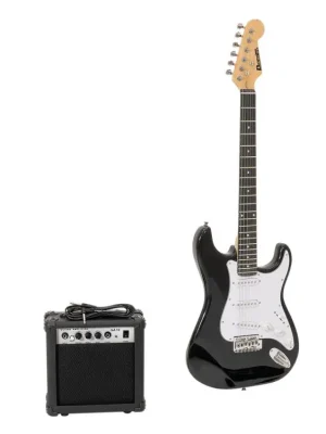 Dimavery EGS-1, elektrická kytara s kombem a příslušenstvím, černá Výprodej