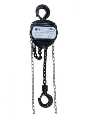 Časově Omezené Eurolite řetězový zdvihák 10m/1500kg, černý