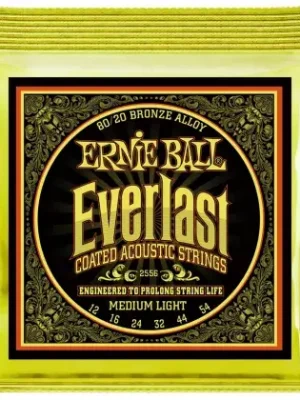 Cenový Hit Struny kovové pro akustickou kytaru Ernie Ball EB 2556 Everlast 80/20 Bronze Medium Light Coated 12/54