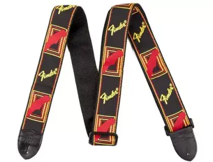 Řemen kytarový Fender Mono Strap BLK/YELLOW/RED Cenově Výhodný