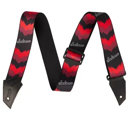 Výhodná Nabídka Řemen kytarový Jackson Strap Jackson Double V Black and Red