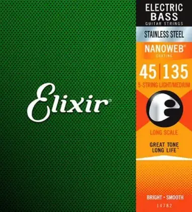 Struny pro baskytaru Elixir 14782 Light/Medium Long Scale 45/135 Nová Kolekce