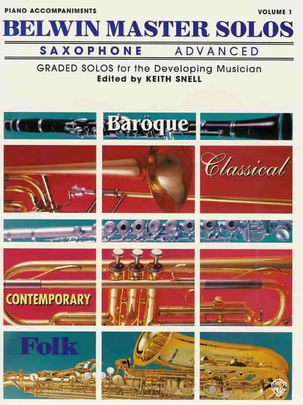 BELWIN MASTER SOLOS ADVANCED ALT SAX / altový saxofon - klavírní doprovod Nejprodávanější