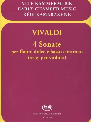 Přímo Od Výrobce Vivaldi: 4 SONATE / zobcová flétna a klavír (+ violoncello)