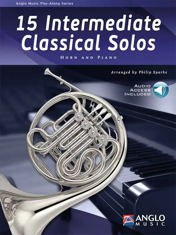 15 Intermediate Classical Solos + Audio Online / lesní roh (f horn) a klavír Časově Omezené