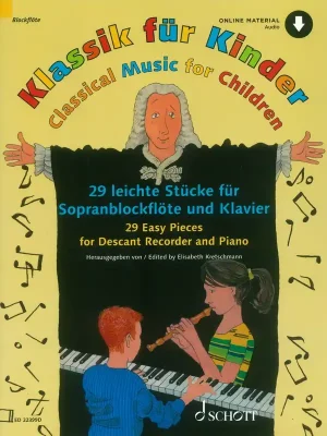 Tovární Cena Classical Music for Children+ Audio Online / zobcová flétna a klavír - klasická hudba