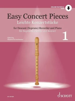 Nakupujte Hned Easy Concert Pieces 1 + Audio Online / snadné přednesové skladby pro zobcovou flétnu a klavír