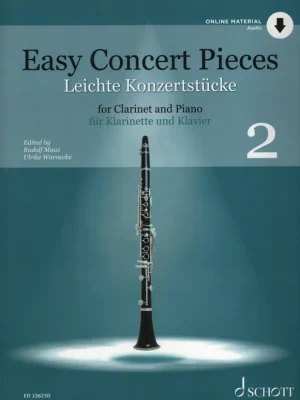 Ověřený Easy Concert Pieces 2 + Audio Online / snadné koncertní skladby pro klarinet a klavír